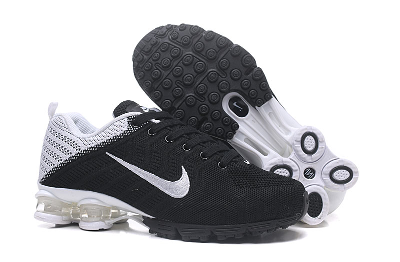 Women Nike Air Shox Flyknit Black Silver Shoes